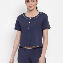 Claura Women Navy Blue Night suit-image-39