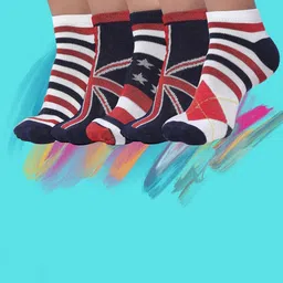 MJE Men Pack Of 5 Patterned Ankle Length Socks-image-77