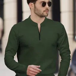 TRIPR Men Mandarin Collar Regular Fit T-shirt-image-35