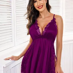 XPIOX Satin Baby Doll with High-Low-picture-49