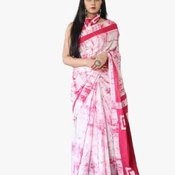 KIAARON Pure Cotton Block Print Saree-image-18