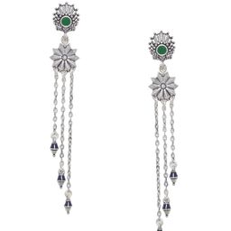 Voylla Silver-Plated Classic Drop Earrings image 2