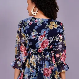 HIGHLIGHT FASHION EXPORT Print Flutter Sleeve Georgette Top image 5