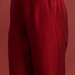 Anouk Ethnic Print Velvet-Finish Regular Kurti with Trouser image 3