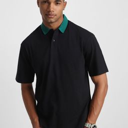 VEIRDO Men Polo Collar Drop-Shoulder Sleeves Pure Cotton T-shirt-picture-25