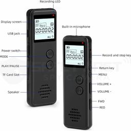 safety net, spy camera SAFETYNET Digital Voice Activated Recorder Noise Reduction Dictaphone MP3 Player 10h Continuous Recording Line-in Function for Meeting Lecture Interview Class MP3 Recorder image 3