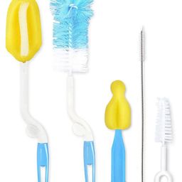 Safe-O-Kid 5 in 1 Ultima BPA Free Bottle Brush Set for Baby Feeding Bottle Nipple Straw Brush Cleaner - Blue-picture-17