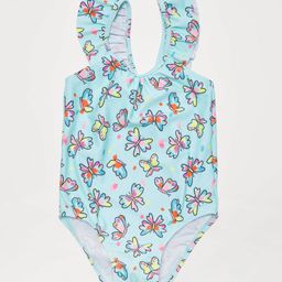 LC Waikiki Short Sleeves V Cut Swimsuit Butterfly Print- Light Blue-image-14