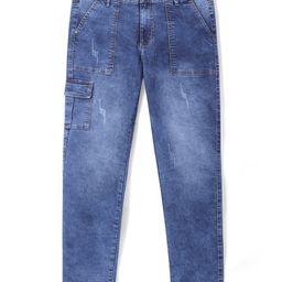 Pine Kids Full Length Denim Washed Jeans - Blue-image-48