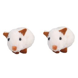 Tickles Cute Mouse Animal Soft Stuffed Plush Toy for Kids Room, Set of 2 (Color: White Length - 15 cm)-17