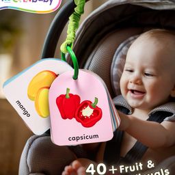 Intellibaby First High-Contrast Visual Brain Flashcards Fruits & Vegetables | Early Learning & Visual Stimulation | Multicoloured | For Gifting | Paediatrician Approved | BIS Certified-1