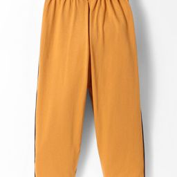 Taeko Single Jersey Knit Full Length Lounge Pant With Text Print - Gold-picture-7