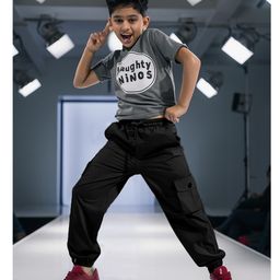 Naughty Ninos Cotton Solid Cargo Pants - Black-image-77