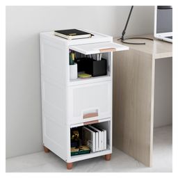 JD FRESH 3 Tier Stackable Cabinet for Clothes - White-37