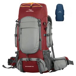 TRAWOC WILDQUEST 50L Travel Backpack with Laptop Rain & Shoe Compartment MHK005 Carmine Red 3 Year Warranty-image-71