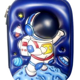 Planet of Toys Space Astronaut Pencil Pouch | Large Storage Organizer for Kids | Holds 6 Pencils | 1 Zip Closure | Cool Modern Design - White-12