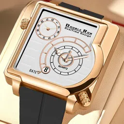 DOUBLERUN Unisex Dial & Bracelet Style Straps Chronograph Analogue Watch H05N31016-35