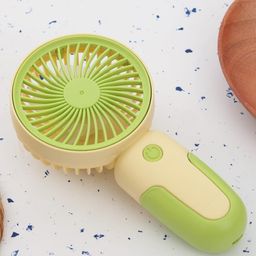 The Procure Store Mini Portable & Rechargeable Hand Fan with Stand Set of 2- Green image 2