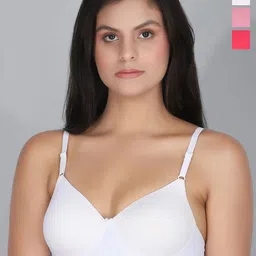 StyFun Pack Of 3 Full Coverage Lightly Padded Underwired T-shirt Bra-picture-40