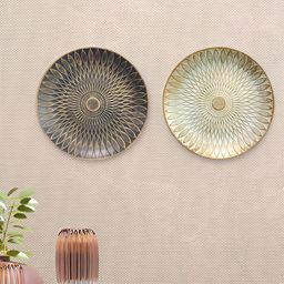 Art Street Set of 2 White & Black Wooden Wall Hanging Plates-11