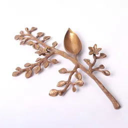 Exotic India Brown Textured Brass Tree Branch Diya-picture-8