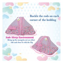 Toddylon Baby Gadda Set with Mosquito Net - Pink image 5