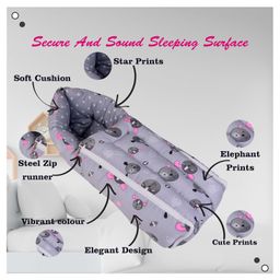 Babytoons New Born Baby Bedding Set Reversible Nest Mattress with Net Sleeping Bag (Grey, 0-12 Months) image 5