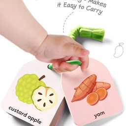 Intellibaby First High-Contrast Visual Brain Flashcards Fruits & Vegetables | Early Learning & Visual Stimulation | Multicoloured | For Gifting | Paediatrician Approved | BIS Certified image 5