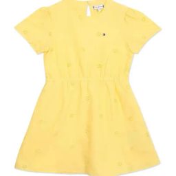 Tommy Hilfiger Kids Yellow Self Design Dress-picture-24