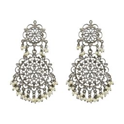 Teejh Swati Silver Oxidized Filigree Statement Dangler Earrings image 3