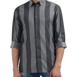 Tommy Hilfiger Blue Organic Cotton Striped Men Regular Fit Shirt-image-31