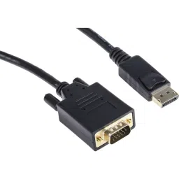 RS PRO Male DisplayPort to Male VGA PVC Cable 1080p 1 m, 1863037-27