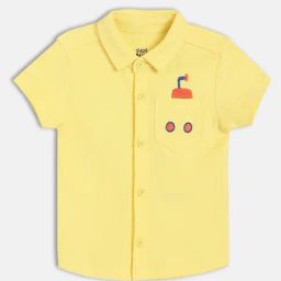Miniklub Yellow Knit Regular Applique Shirt-image-66