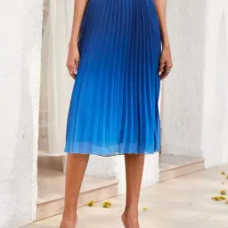 SALT Attire Blue Plain Skirt-image-23