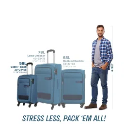 Citizen Wander Weave Turquoise Color Block Soft Cabin Trolley Bag - 58 Cms image 2