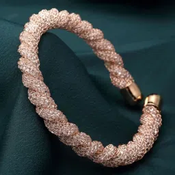 NIKYANKA Gold-Plated Crystal Studded Cuff Bracelet-50