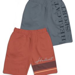 HELLCAT Boys Typography Printed Shorts-5