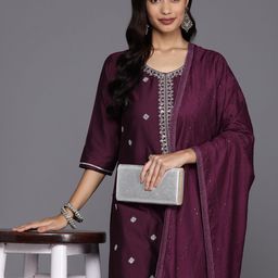 Gerua By Libas Women Ethnic Motifs Embroidered Regular Sequinned Kurta with Trousers  With Dupatta-18