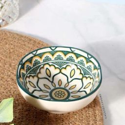 Smokey Cocktail Green Ceramic Mandala Bowls (100ml) - Set of 6-image-19