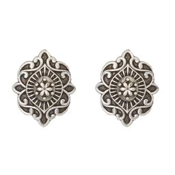 Teejh Ethnic Pranavee Silver Oxidized Stud Earrings image 3