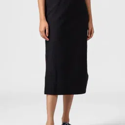 Fabindia Black Cotton A-Line Skirt-picture-6
