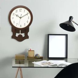 eCraftIndia Dark Brown Vertical Wooden Wall Clock-image-55