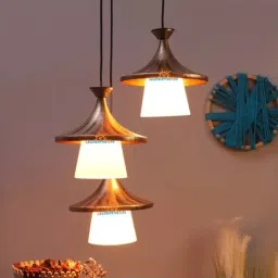 DecorativeRay White & Gold Aluminium Hanging Light - Set of 1-image-6