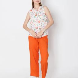 Zink London Off White Floral Print Top-image-68