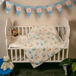 Baby Moo Dinosaur White Small Print Muslin Blanket-image-62