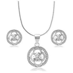 Taraash 92.5 Sterling Silver CZ Pendant Set for Women-image-61