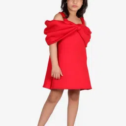 Foreverkidz Red Solid Dress-picture-24