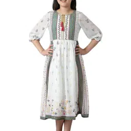 Aurelia Kids White Printed Dress-image-45