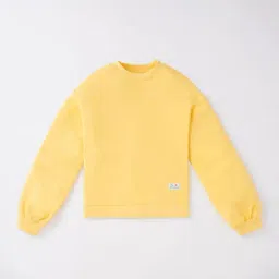 Ed-a-Mamma Kids Yellow Cotton Regular Fit Full Sleeves Sweatshirt-image-33