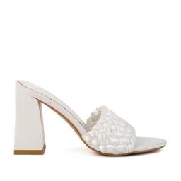 London Rag Women's Braided Satin Off White Casual Sandals-image-19